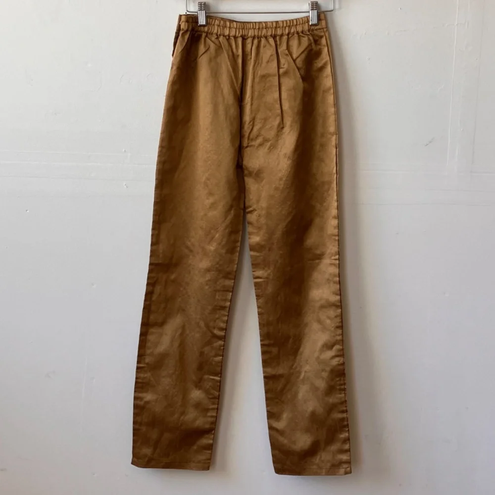 Gold, straight, leg pants - Picture 2 of 6